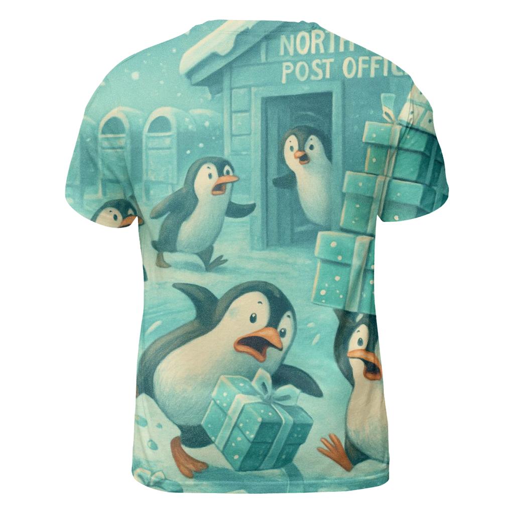 Penguin Post Office Panic artistic all-over print tops
