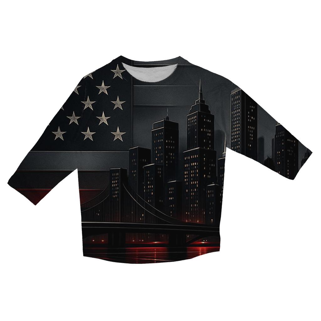 Skyline Stripes Metropolis personalized 3/4 sleeve tees