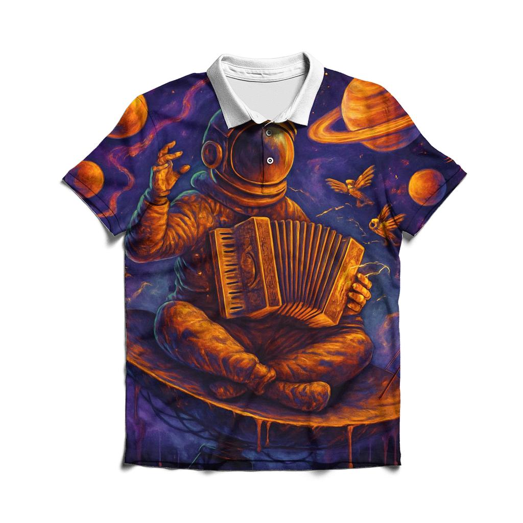 Accordion Astronaut Orchestra designer slim fit polos