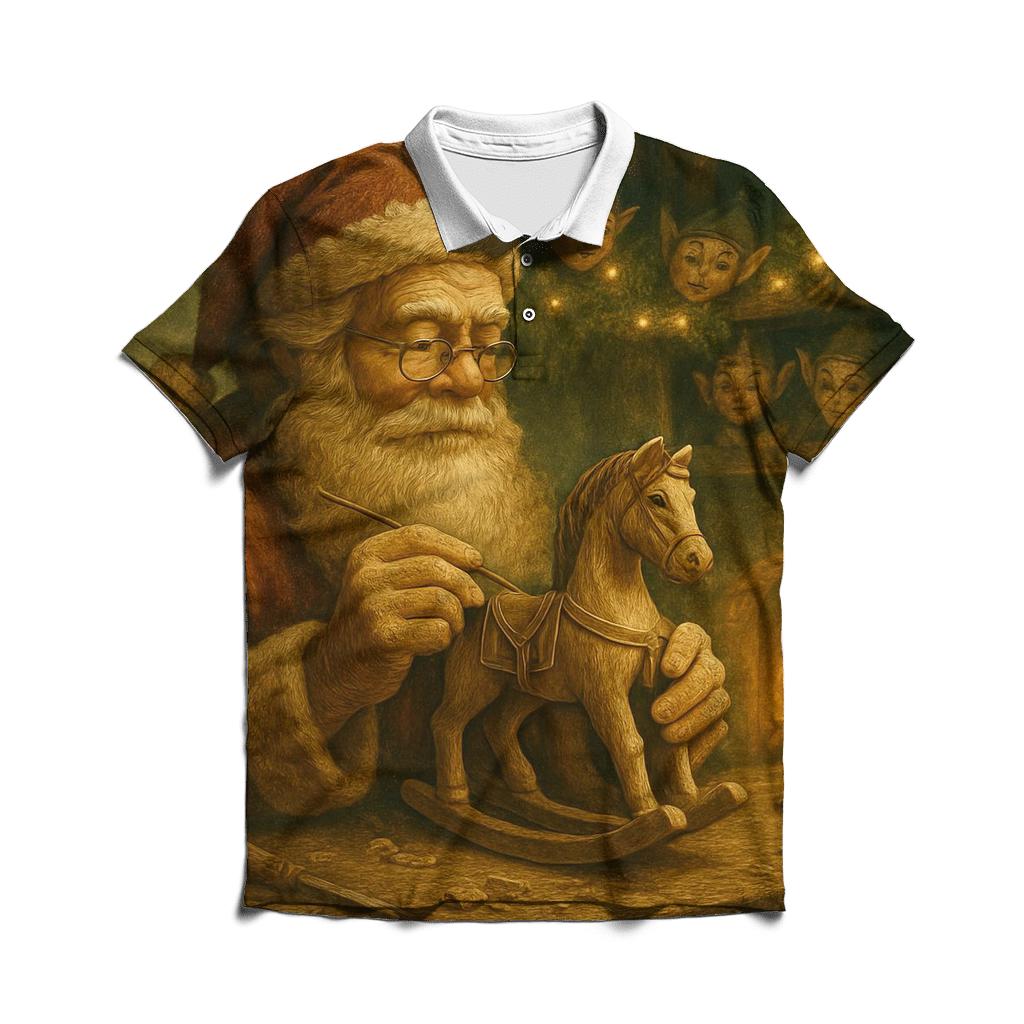 Woodland Toymaker Santa embroidered polo tops