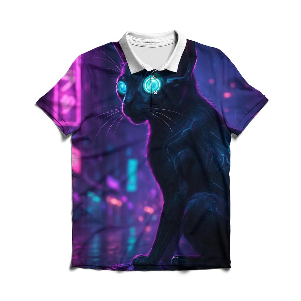 Cyber Alley Neon Stray personalized polo shirts