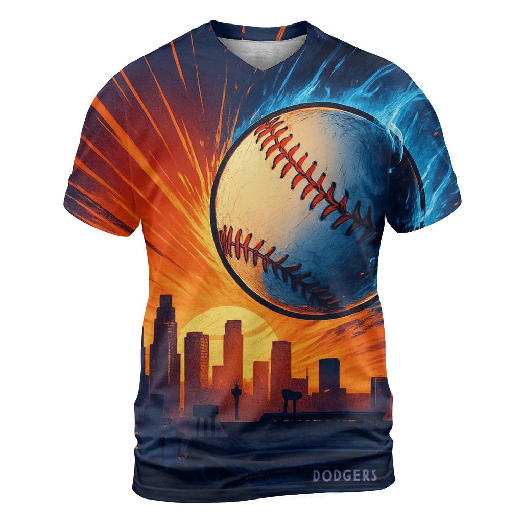 Skyline Fastball Burst creative print fashion shirts