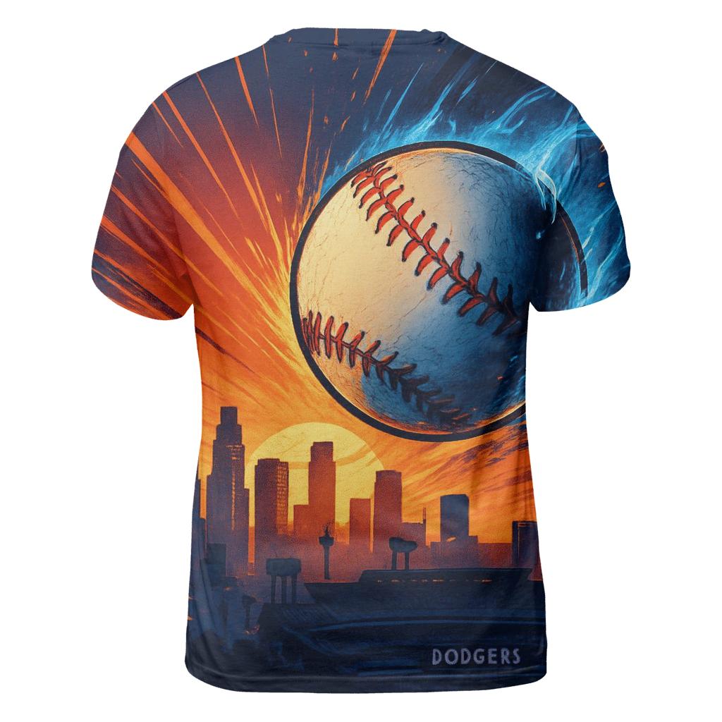 Skyline Fastball Burst creative print fashion shirts