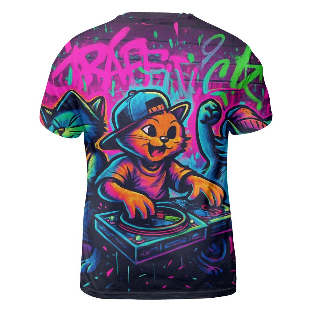 Graffiti Alley Jazz Cats vibrant all-over design tees