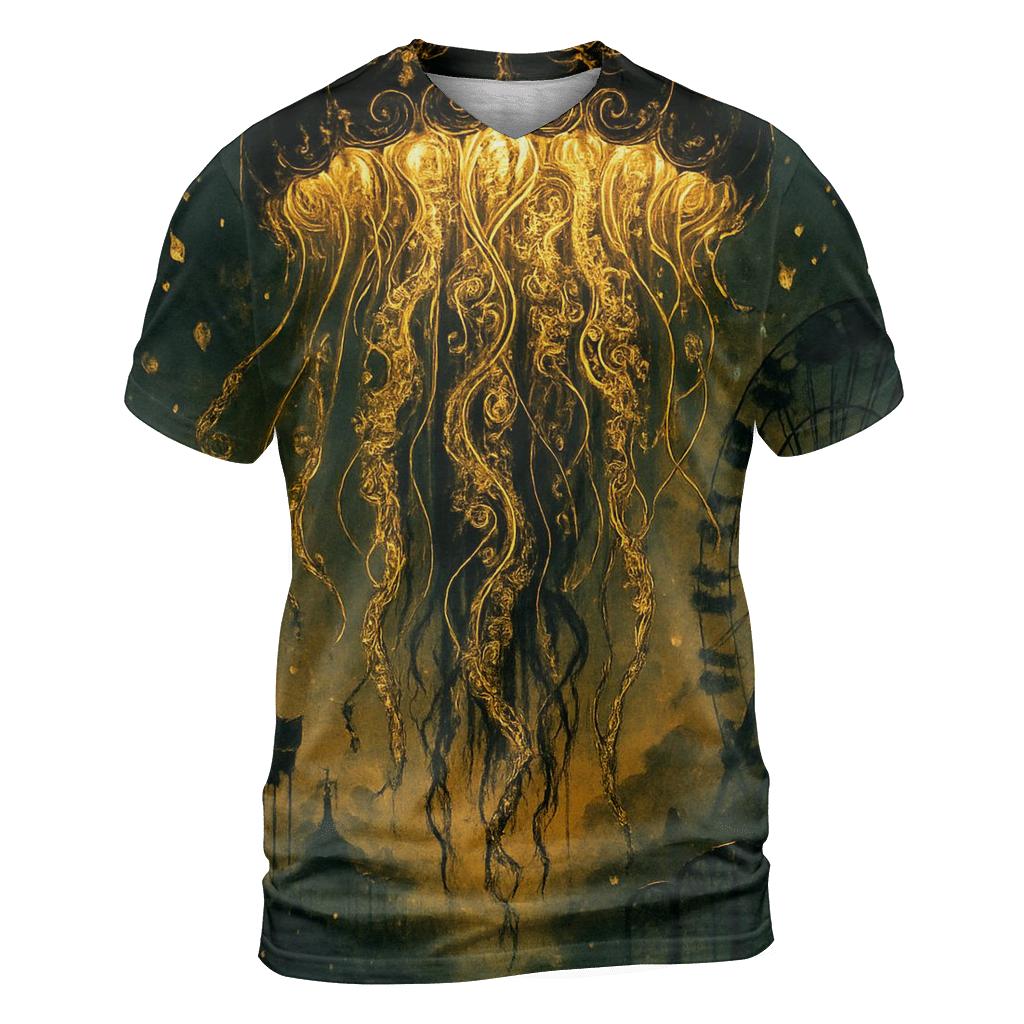 Gilded Jellyfish Nebula trendy printed shirt styles