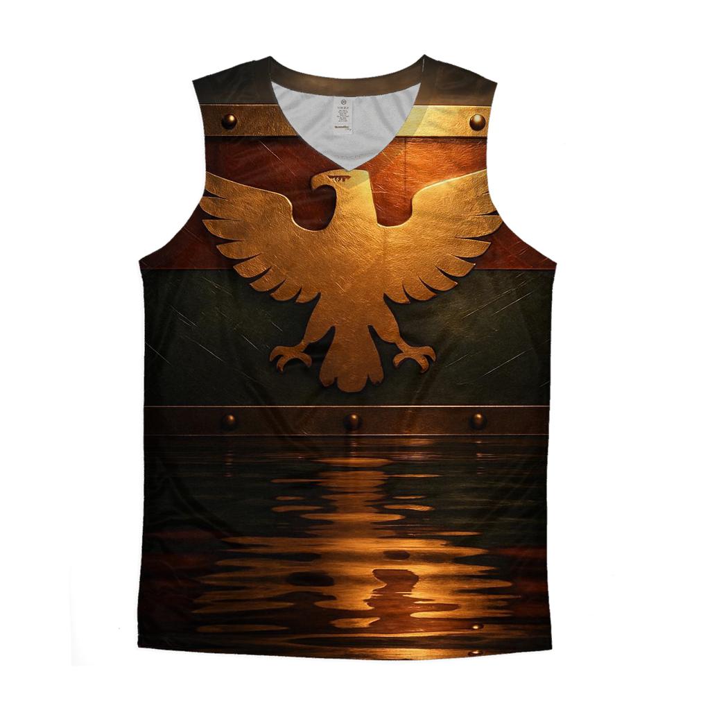 Golden Eagle Banner Reflection designer workout tanks