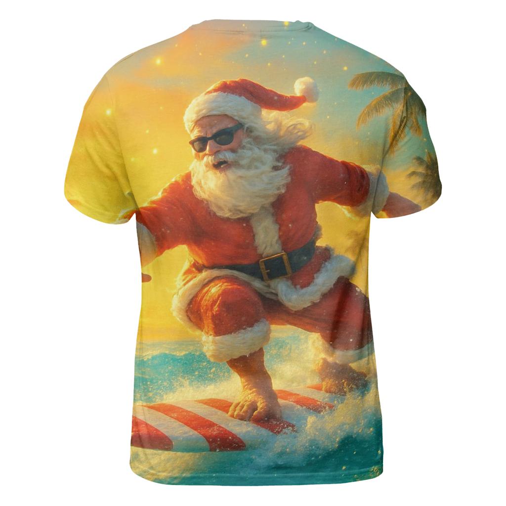 Surfing Tropic Santa trendy printed shirt styles