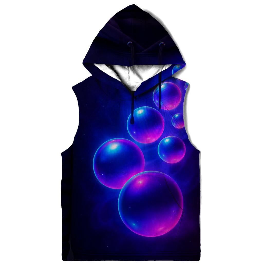 Neon Orb Cascade zip-up hoodies
