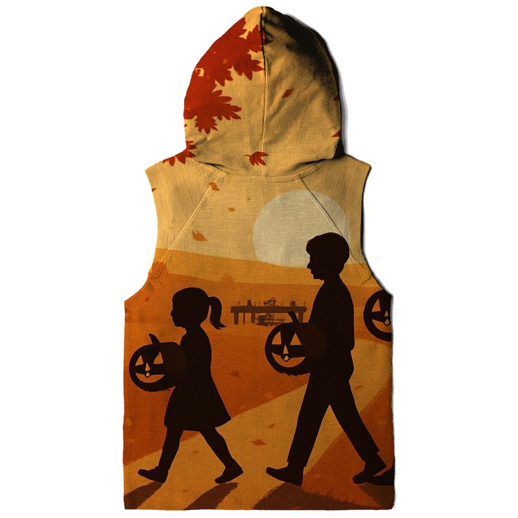 Sunset Pumpkin Procession embroidered hoodies