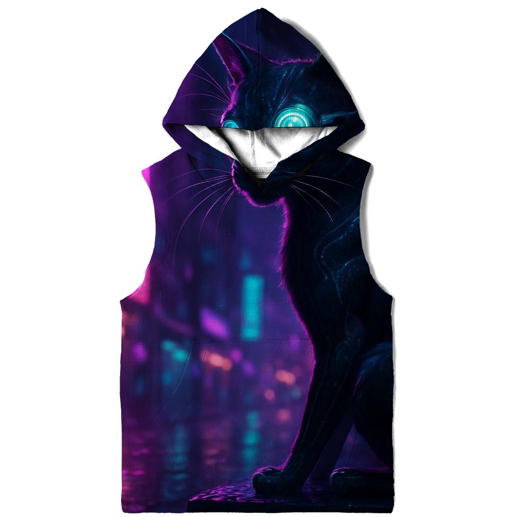 Cyber Alley Neon Stray embroidered hoodies