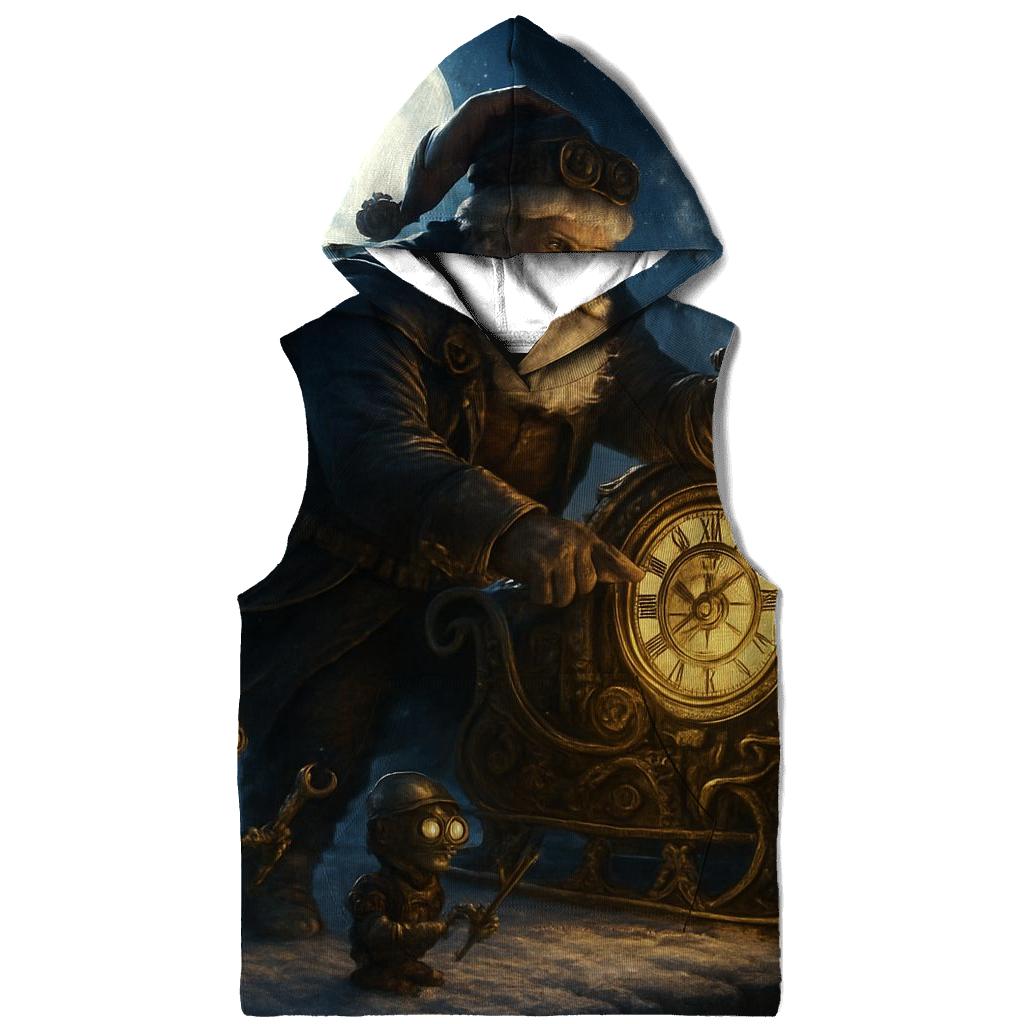 Clockwork Midnight Santa embroidered hoodies