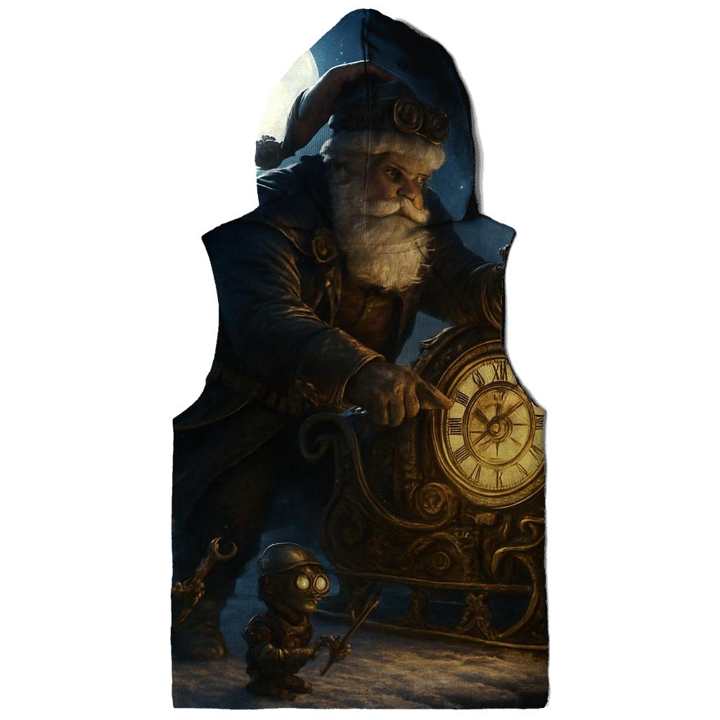 Clockwork Midnight Santa embroidered hoodies
