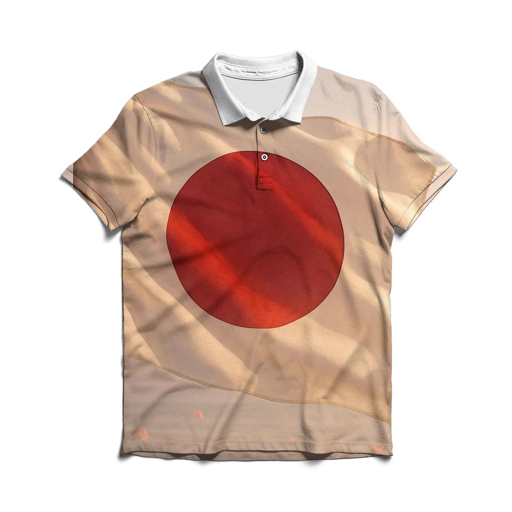 Sunlit Japanese Silk Wave branded logo polo shirts