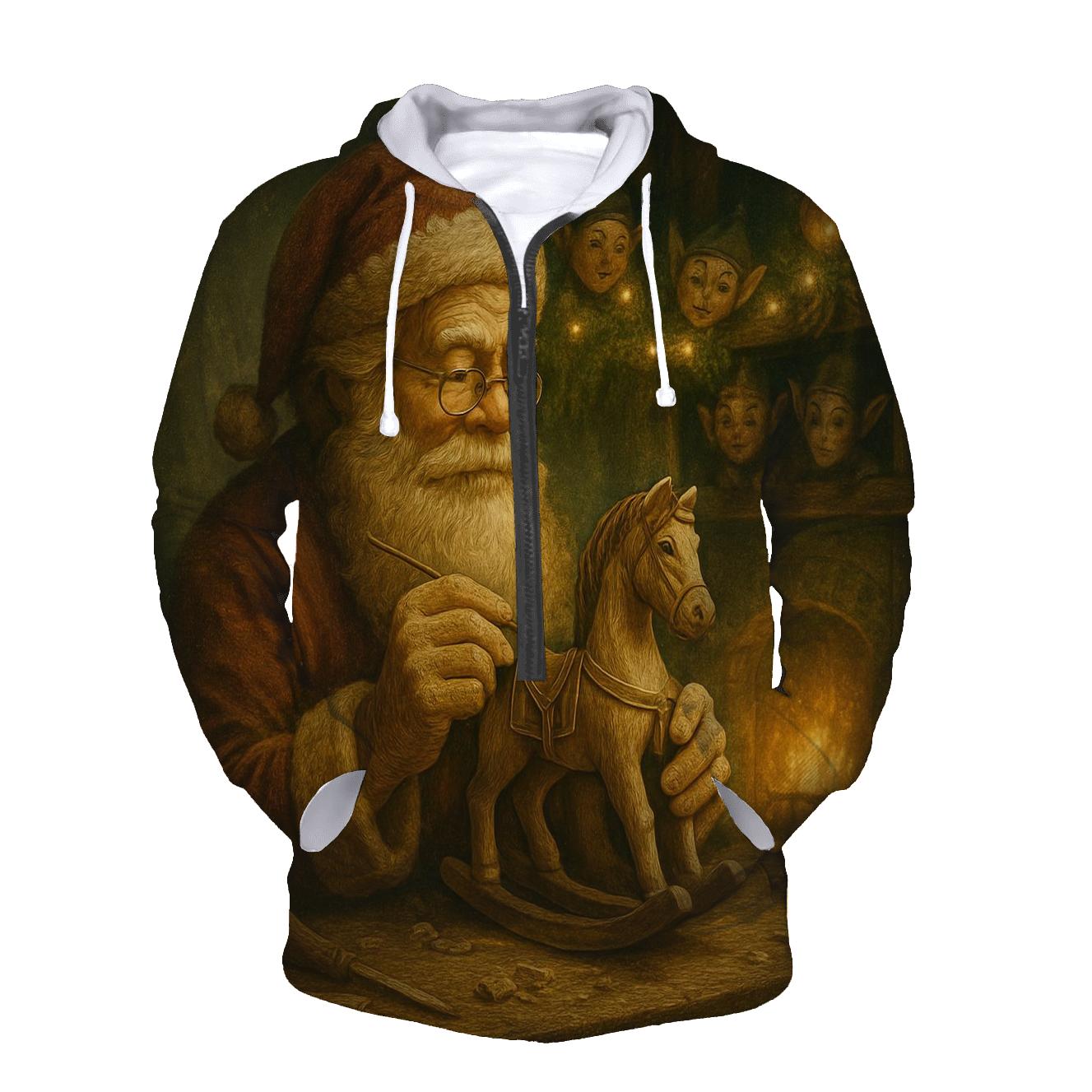 Woodland Toymaker Santa embroidered hoodies