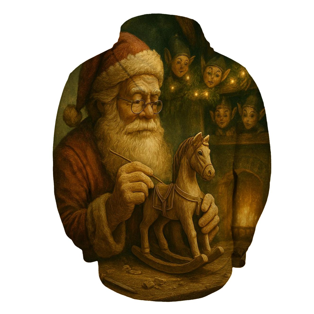 Woodland Toymaker Santa embroidered hoodies