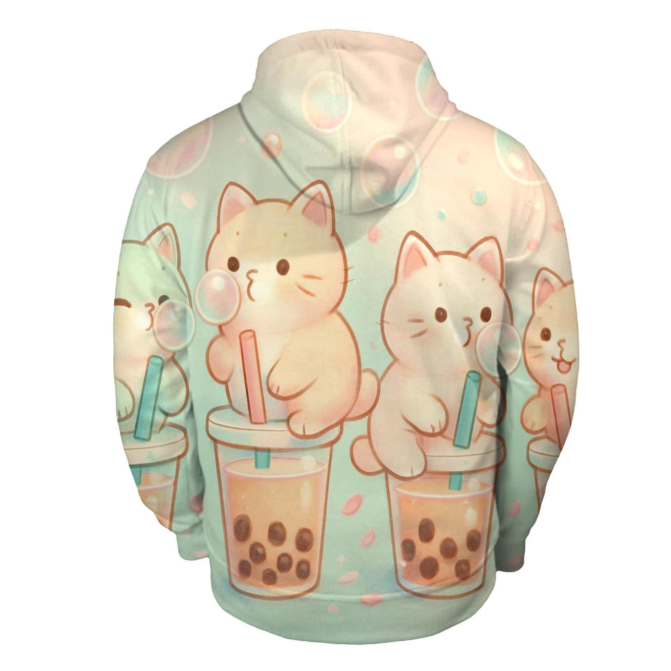 Bubble Tea Kitten Parade custom hoodies
