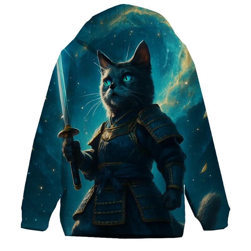 Nebula Knight Cat embroidered hoodies