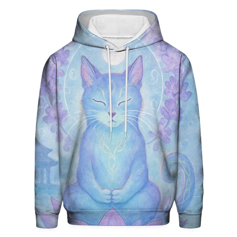 Lotus Guardian Cat pullover hoodies