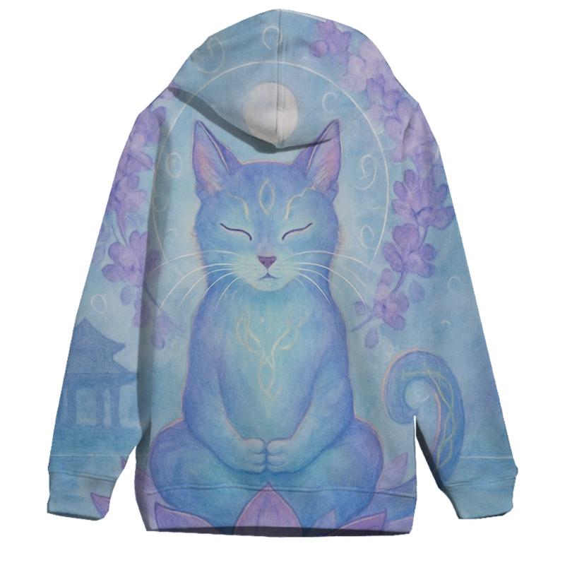 Lotus Guardian Cat pullover hoodies