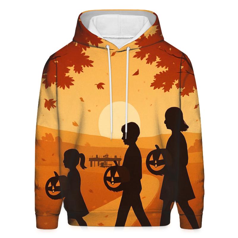 Sunset Pumpkin Procession hoodie designs