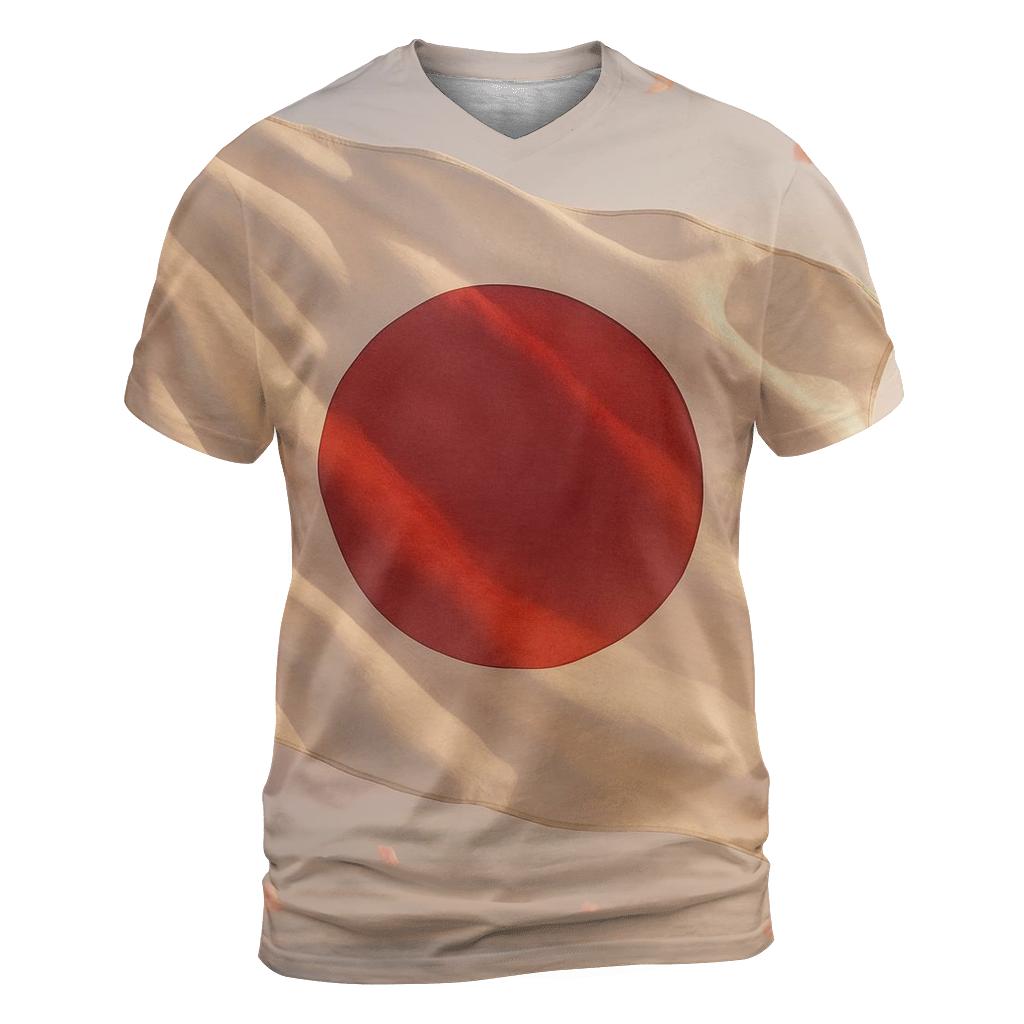 Sunlit Japanese Silk Wave trendy printed shirt styles