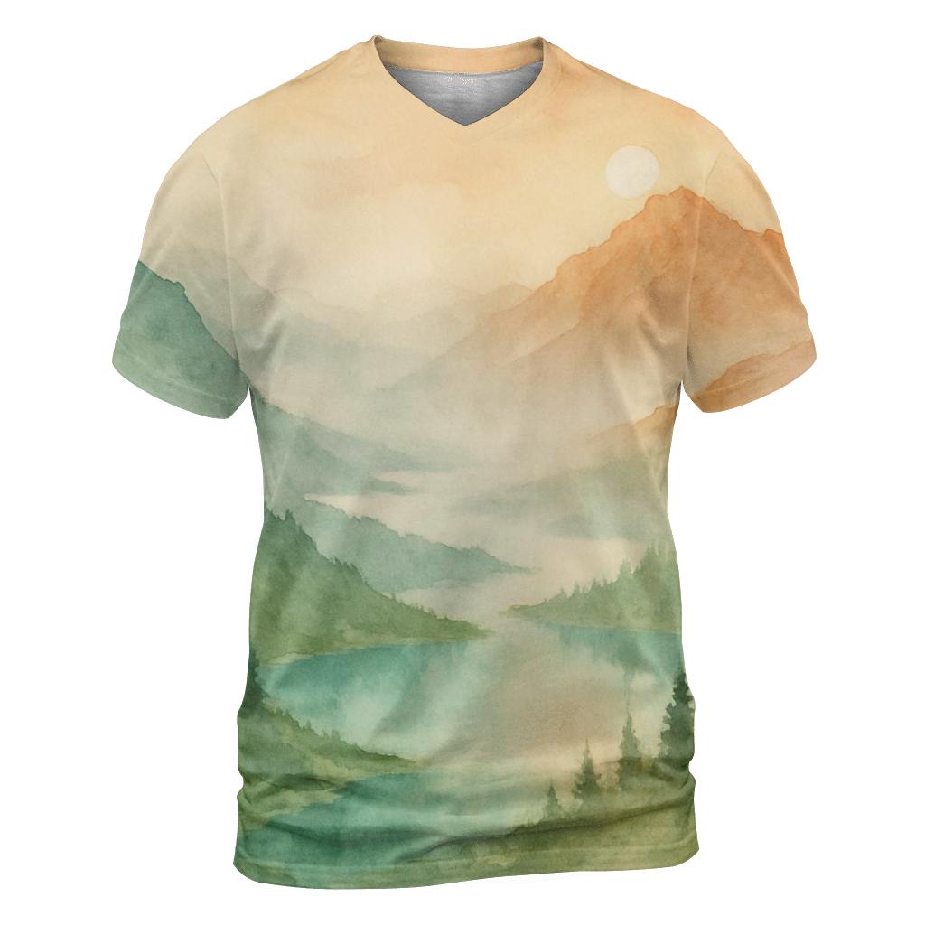 Tricolor Alpine Watercolor custom all-over print shirts