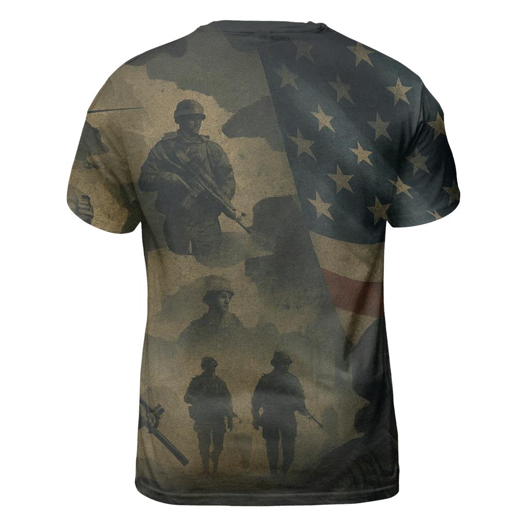 Camouflage Flag Mosaic artistic all-over print tops