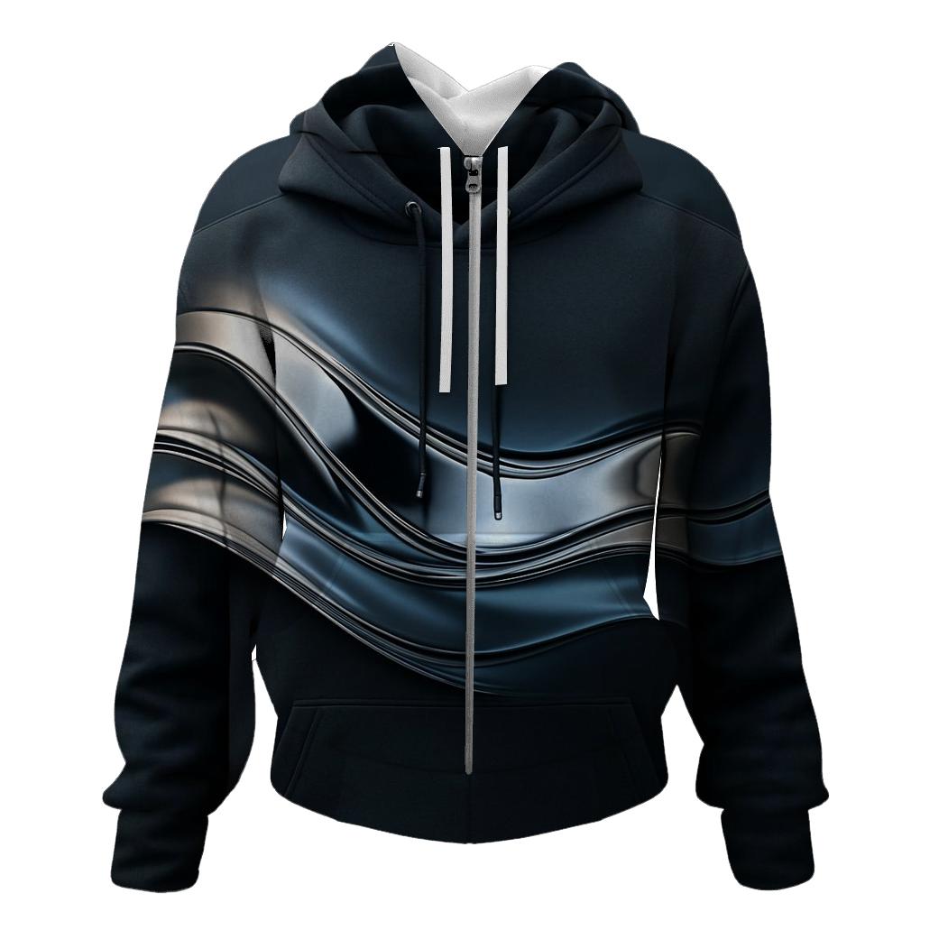 Metallic Ribbon Horizon printed hoodies