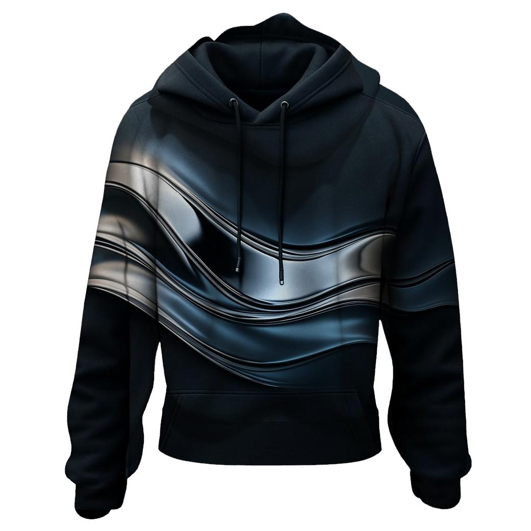 Metallic Ribbon Horizon printed hoodies