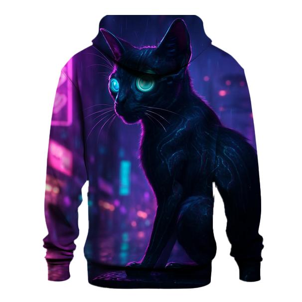 Cyber Alley Neon Stray embroidered hoodies