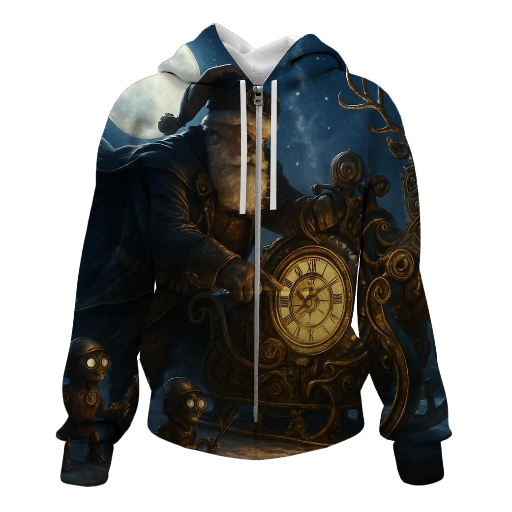 Clockwork Midnight Santa zip-up hoodies