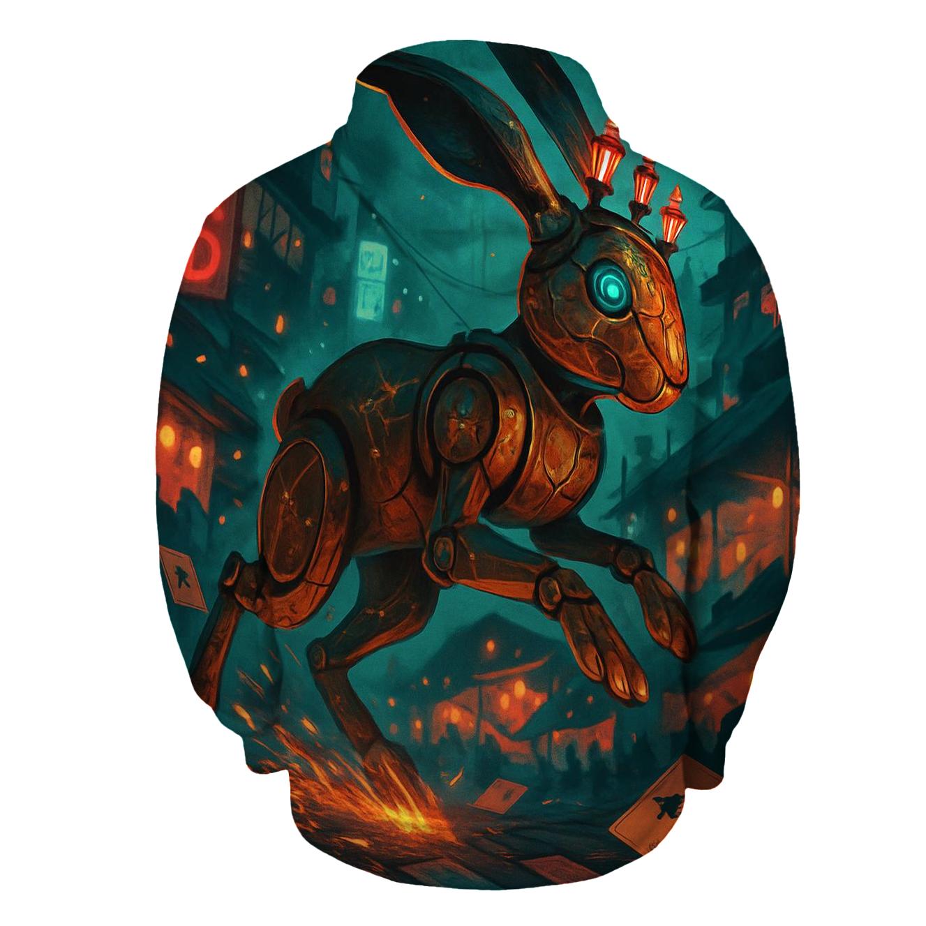 Clockwork Hare Of Midnight Markets lightweight hoodies