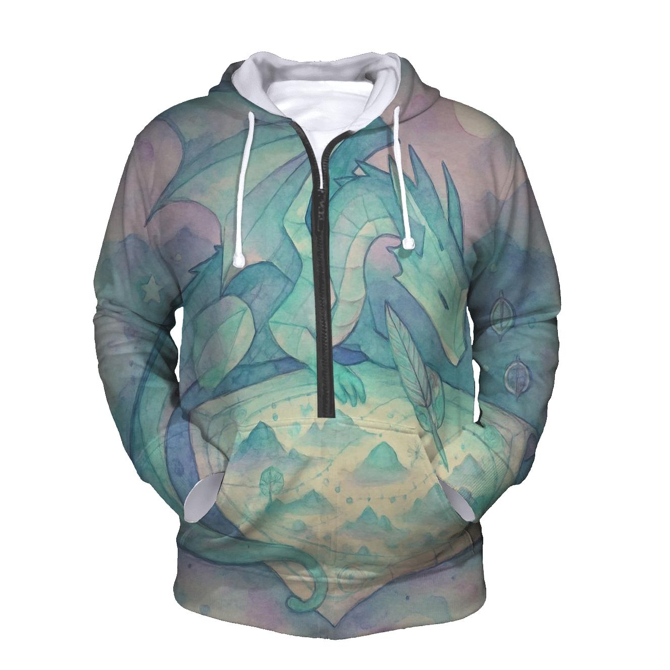 Origami Dragon Cartographer printed hoodies