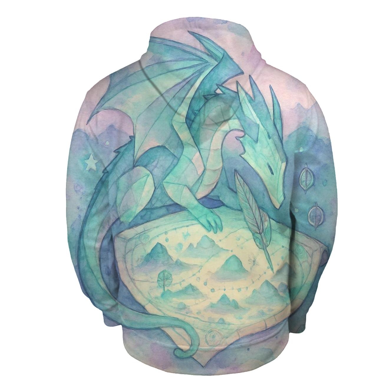 Origami Dragon Cartographer printed hoodies