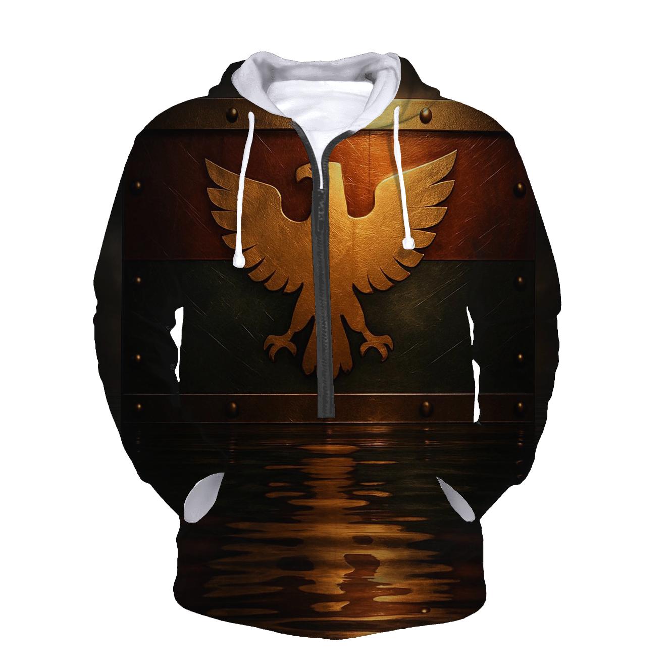 Golden Eagle Banner Reflection printed hoodies