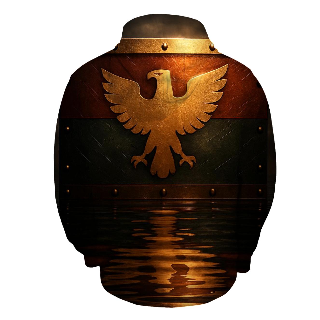 Golden Eagle Banner Reflection printed hoodies