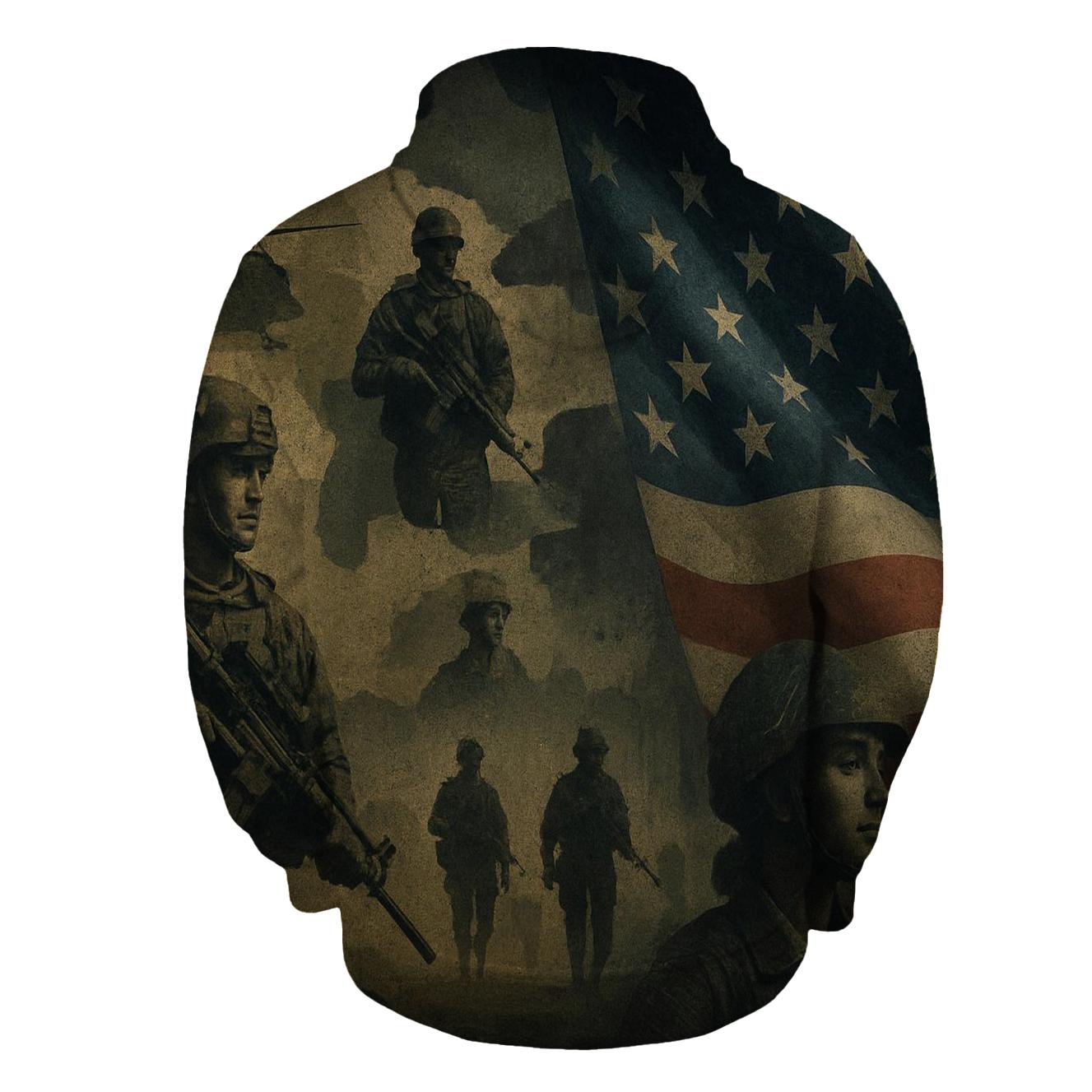 Camouflage Flag Mosaic pullover hoodies