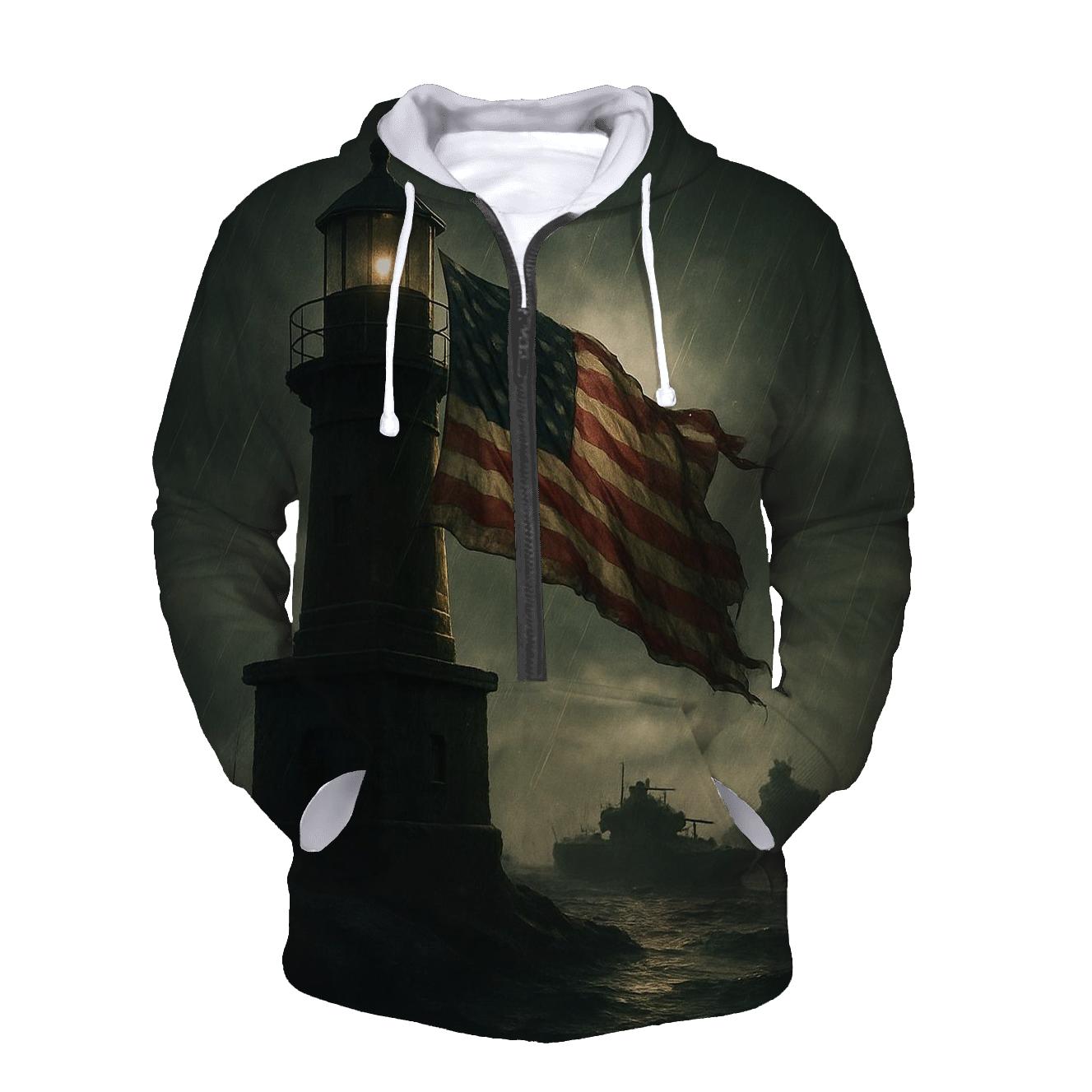 Last Watch Lighthouse Flag embroidered hoodies