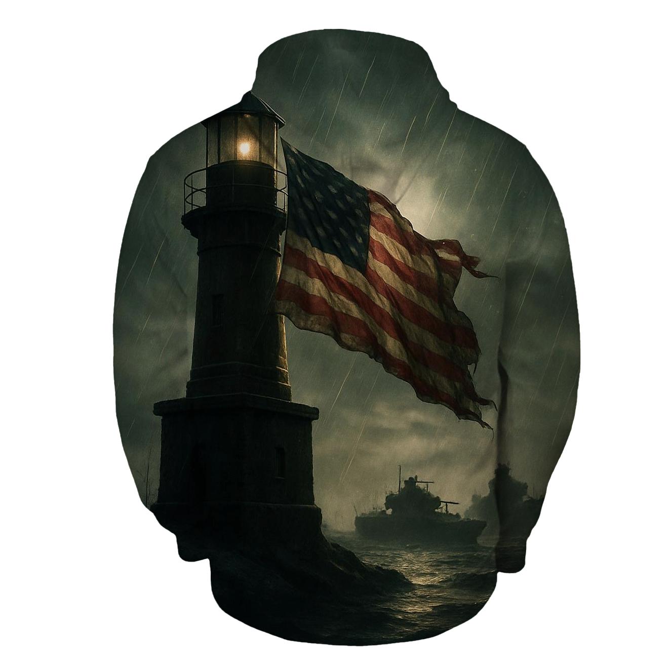 Last Watch Lighthouse Flag embroidered hoodies