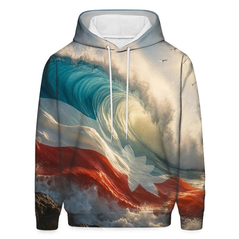 Coastal Flag Merged With Ocean hoodie trends