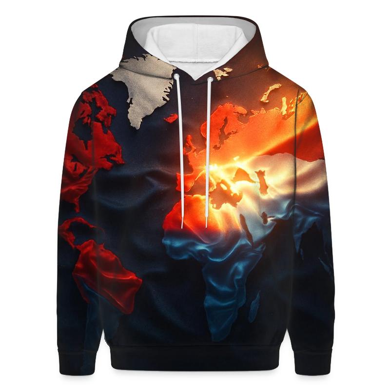 Patriotic Map Gradient zip-up hoodies