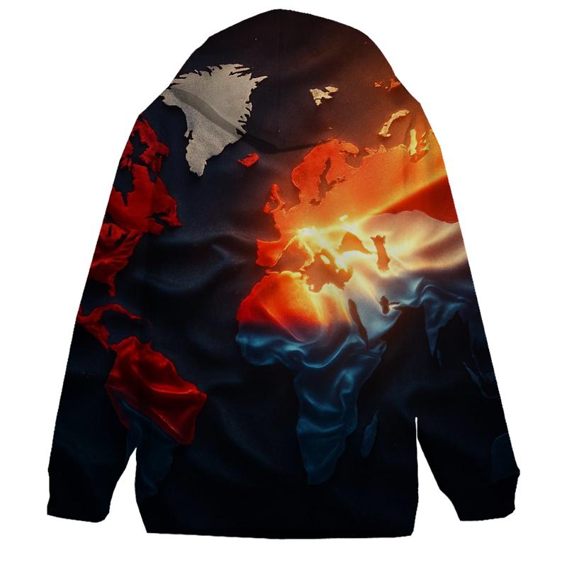 Patriotic Map Gradient zip-up hoodies