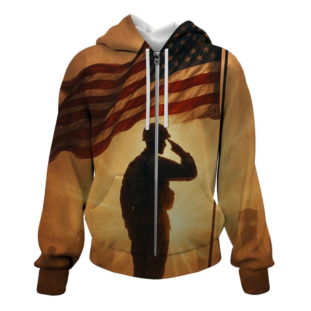 Dawn Sentinel Flag zip-up hoodies