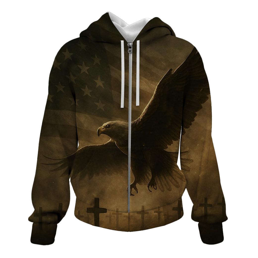 Eagle Over Remembrance Field lightweight hoodies