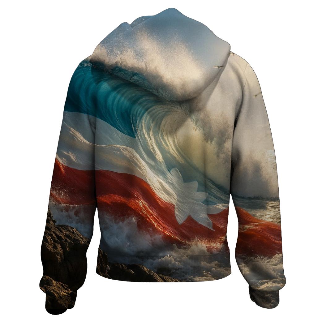 Coastal Flag Merged With Ocean graphic hoodies