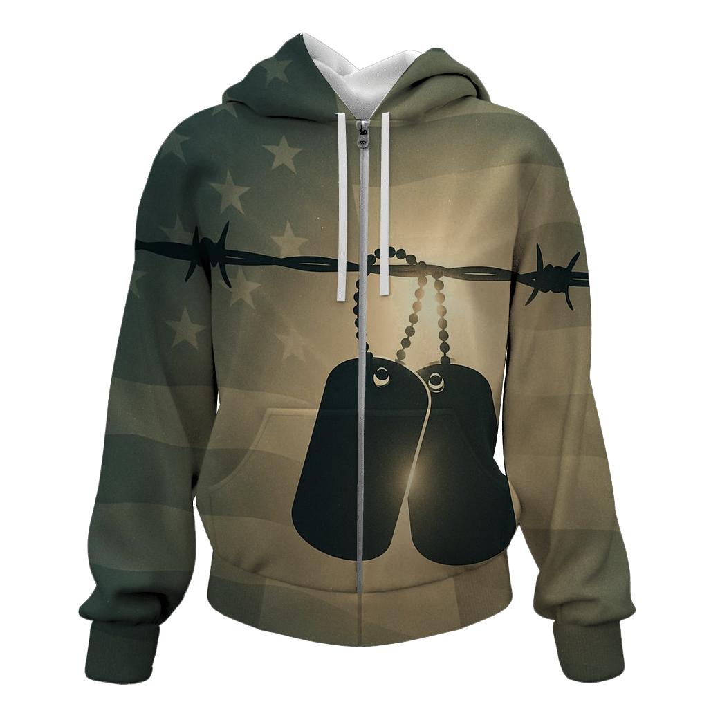 Dog Tags Of Dawn printed hoodies