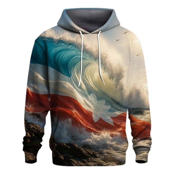 Coastal Flag Merged With Ocean custom hoodies