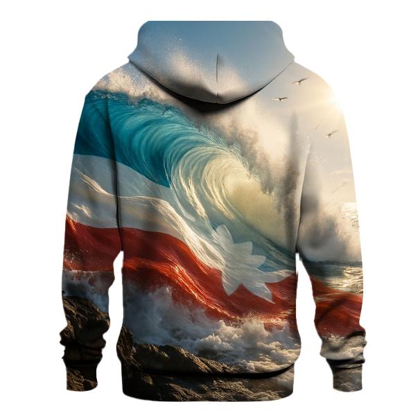 Coastal Flag Merged With Ocean custom hoodies