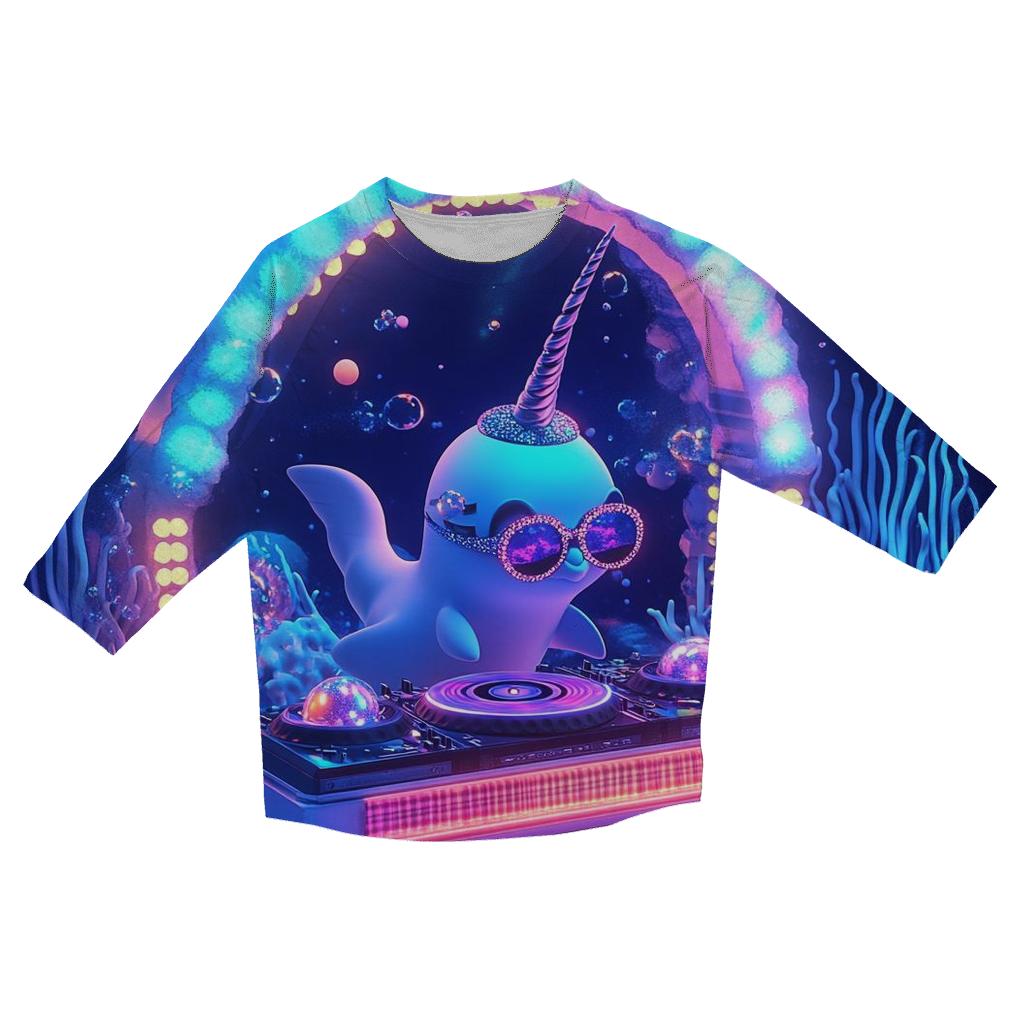 Neon Narwhal Nightclub fashion 3/4 sleeve shirts