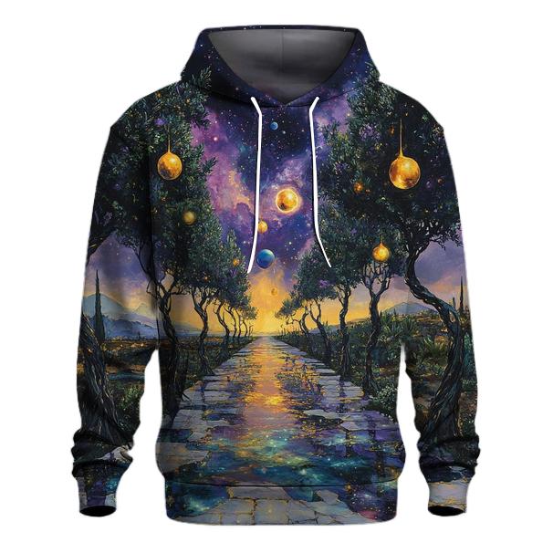 Salvador Dali Inspired Cosmic Garden designer hoodies